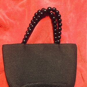 Talbots  black purse with beaded handle